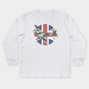 de Havilland DH.98 Mosquito British WW2 Airplane Kids Long Sleeve T-Shirt